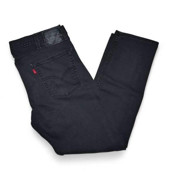 Levis 502 Men's Actual Size 38x30 Jeans Stretch Denim Regular Tapered Leg Black - Picture 11 of 11